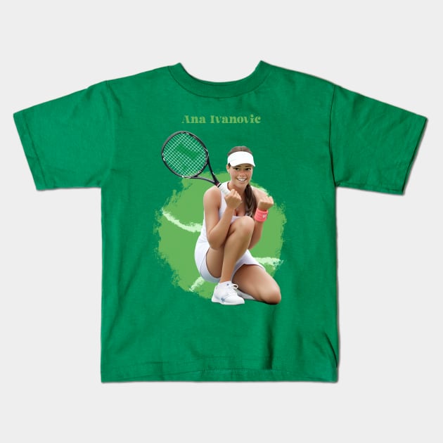 Ana Ivanovic cartoon Kids T-Shirt by BAJAJU